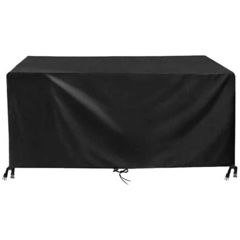Gartentischabdeckung 150 x 90 x 75 cm, Schwarz, 420D-Gewebe, wasserdichtes Oxford-Gewebe, UV-beständig, Gartentischplane, Schutzhülle für Gartenmöbel mit Seil und Verschlussschnalle