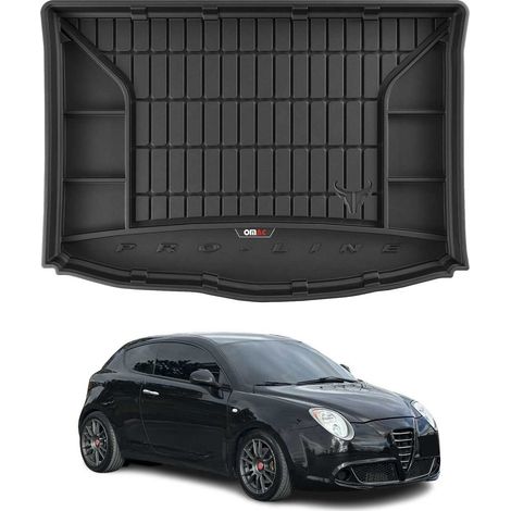 Tapis de Coffre 3D TPE Premium pour Alfa Romeo Mito 2008 à 2018, Bac de Protection de Coffre Antidérapant, Revêtement de Coffre pour Voiture, Noir (1/5)