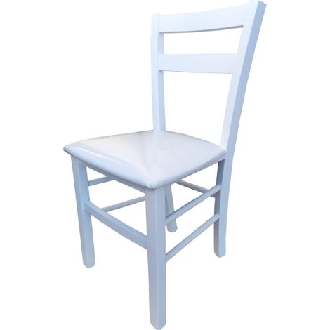 Sedia in legno con seduta ecopelle MINA Set da 2 Bianco (1/3)