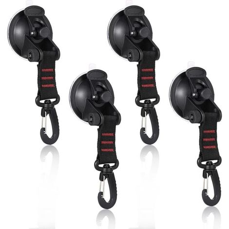 4 pcs ancre à ventouse, fixation robuste pour auvent/tente/voiture/bateau, sangle nylon, surface lisse (1/5)