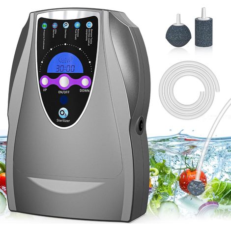 Ozongerät, 1000 mg/h multifunktionales Ozongerät zur Reinigung von Luft, Wasser, Obst, Gemüse, Zahnbürsten und Aquarien – Dunkelgrau (1/5)