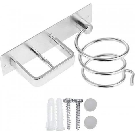 Porte Sèche-Cheveux Argent Support Lisseur Range-Câble (1/5)