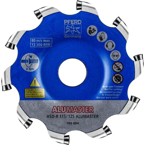 PFERD TOOLS Hochleistungsfrässcheibe ALUMASTER R Ø 115 mm für Winkelschleifer Alu Bearbeitung HICOAT (1/5)