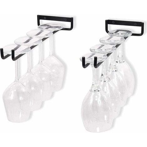 Juego de 2 soportes colgantes para copas de vino y cerveza - 30 cm