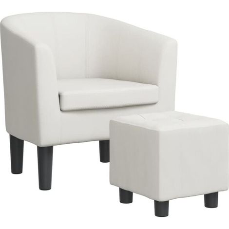 Chaise ergonomique blanche avec dossier réglable et repose-pieds intégré – Siège de bureau moderne en similicuir, confort maximal pour travail à domicile ou espace professionnel (1/5)
