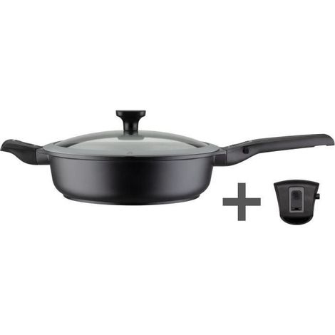 Easy Click 28cm Aluminum and Plastic Frying Pan with Glass Lid - GSW - 167833 - Black (1/5)