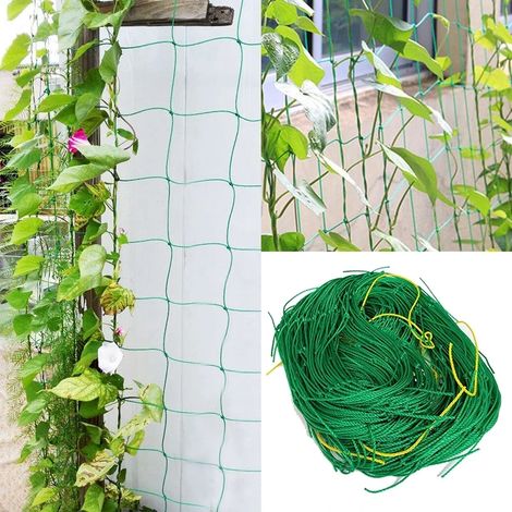Filet en treillis de jardin – Filet en treillis robuste pour plantes grimpantes, filet pour concombre, tomate, maille à 27 brins (1,8 m x 0,9 m) (1/5)