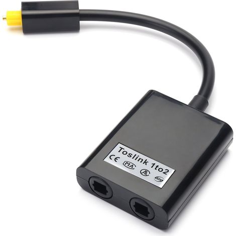 Répartiteur de câble optique 1 entrée et 2 sorties Toslink Digital Optical Audio Splitter Fibre Optique Splitter (1/5)