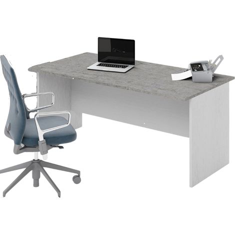 Moderne Büroschreibtisch in Zementfarbe H74x160x80cm