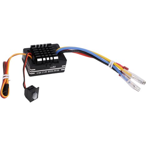 Variateur ESC brushless 80A étanche poussière 6,5V 5A BEC prise T 2-3S contrôleur vitesse RC pour moteur 540 550 750 (1/5)