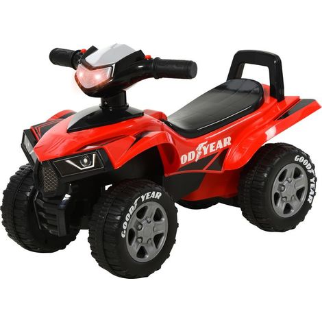 Porteur Enfants Quad 18-36 Mois dim. 60L x 31l x 42H cm Effets Lumineux et sonore Rouge Noir (1/5)