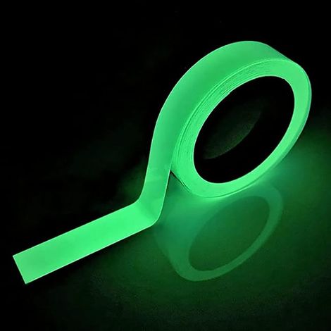 Ruban adhésif fluorescent - 10 mm x 10 m - Bande réfléchissante phosphorescente dans le noir (1/5)