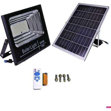 Jandei - Projecteur LED solaire NATURE 1250 Lumens 200W panneau séparé batterie au lithium Projecteur LED solaire (1/4)