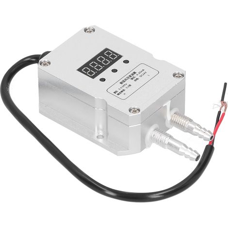 Transmetteur de pression différentielle 0‑0,5 kPa, affichage numérique, détection du vent, argent, 4‑20 mA, 24 V CC (1/5)
