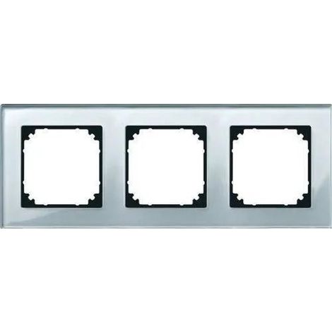 Merten Cadre M-PLAN Gris métallisé triple cadre en verre