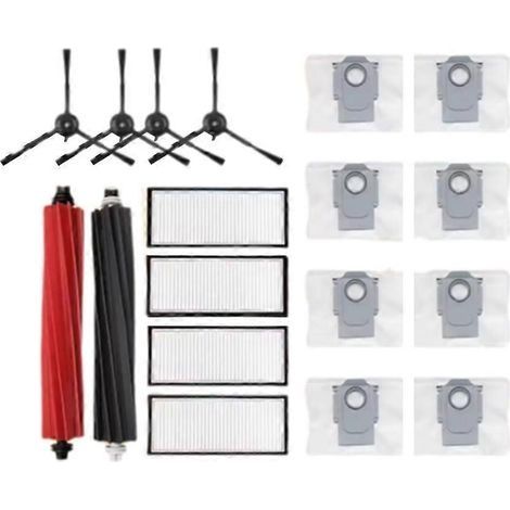Pour aspirateurs Roborock Q5 Pro, Q5 Pro+, Q5 Max+ et Q5 DuoRoller+ : filtre de brosse latérale principale et sacs à poussière (1/5)