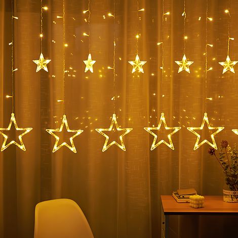 Randaco Ghirlanda di stelle 138LED luci di cortina di stelle 8 modalità di illuminazione decorazione interna/esterna di Natale luci di ghirlanda impermeabile (1/5)