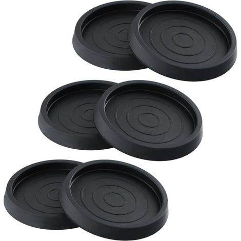Cuscinetti antiscivolo in gomma nera – Set da 6, diametro 6,35 cm, per mobili, sedie, divani, armadi e pianoforti