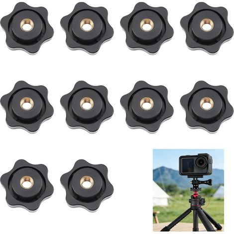 Lot de 10 Écrou Étoile M8, Bouton Serrage Moleté Écrous à Poignée Étoile M8 filetage intérieur Bouton Serrage Moleté 32 mm, Fileté Manuel Plastique pour Machines Meubles Équipements Atelier Fitness (1/5)