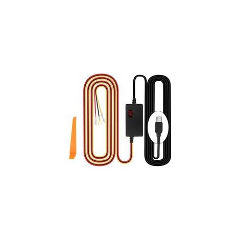 Kit de cableado para cámara de salpicadero de 12V/24V a 5V 3A con indicador de voltaje, voltaje ajustable, modo de estacionamiento de 24 horas, protección contra descarga de batería, tipo C, arranque