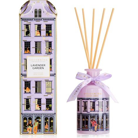 Home Fragrance Diffuser, Lavender Garden 200ml, Indoor Fragrance Diffuser with 8 Sticks, Long Lasting, Decorative Glass Bottle, for Bedroom, Bathroom, Living Room (1/5)