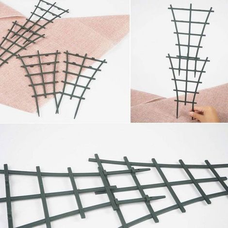 Lot de 10 treillis en plastique pour plantes grimpantes, superposés (1/4)