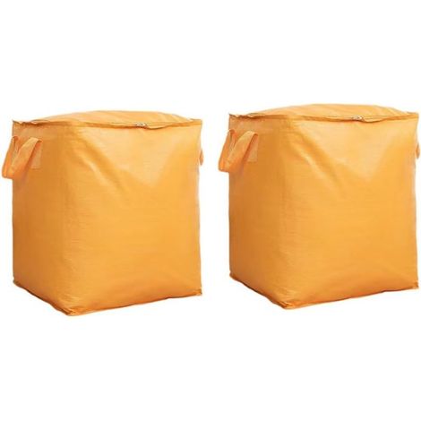 Lot de 2 sacs de déménagement extra larges très résistants – Sacs de transport pliables pour les essentiels de dortoir universitaire – Poche transparente pour étiquette (1/5)