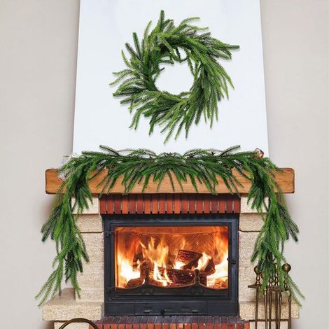 Guirlande de Noël Garland Norfolk Pine 180 cm, guirlande artificielle de verdure pour décoration intérieure festive (1/5)