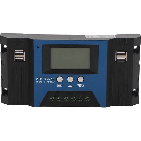 Régulateur de charge solaire 12V/24V 50A, 4 ports USB 5V 2.5A, écran LCD paramétrable pour maison camping-car bateau (1/5)