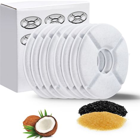 12 Stück Katzenbrunnenfilter, Dreifachfiltration, Wasserreinigung, runde Ersatzfilter für Katzenwasserspender (1/5)