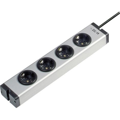 Ehmann 0600x00042031 Steckdosenleiste 4fach Aluminium Schutzkontakt 1 St.