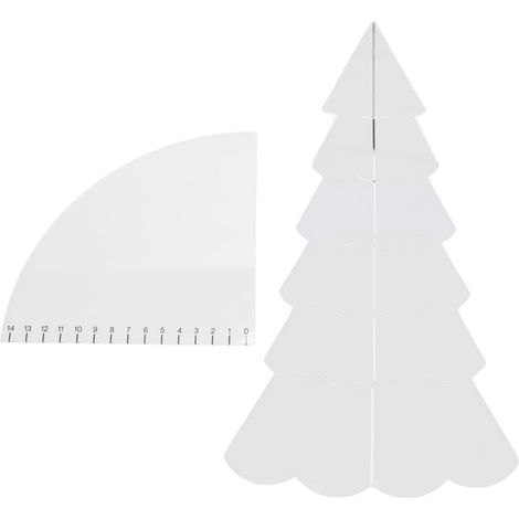 Lot de 5 gabarits de couture acrylique transparent sapin de Noël fait main, patron DIY pour sets de table et napperons (1/5)