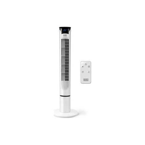 Ventilateur colonne oscillant BLACK & DECKER BXEFT 49 E 45W 3 vitesses H100cm D22cm Blanc