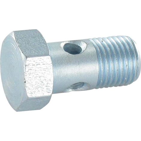 Vis creuse simple ou vis banjos Tête hexagonale TH M12X24 Pas fin Pas de 150 Acier zingué