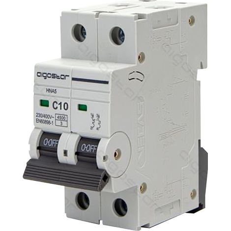 INTERRUTTORE MAGNETOTERMICO 2 POSTI AIGOSTAR - 2P VOLT 230 A 10 KA 4,5 BIPOLARE - 2 pezzi (1/4)