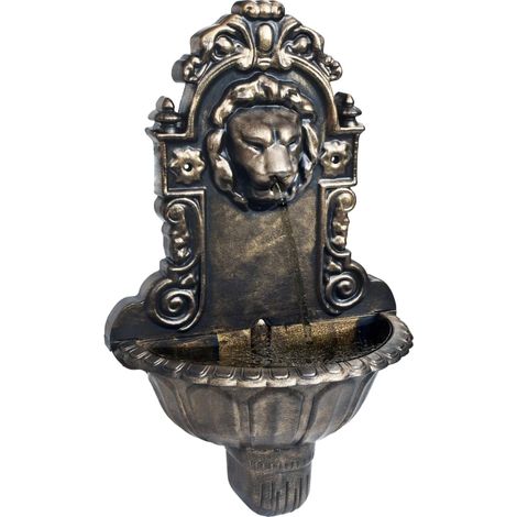 Wandbrunnen Löwenkopf Design Bronze