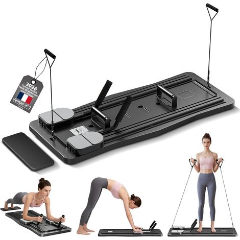Pilates Reformer, Pilates Board Pliable, La Roue Abdominale Push-up rebondit automatiquement Minuterie, Planche Abdominale Pilates Multifonction pour la Maison et la Salle de Sport (1/5)