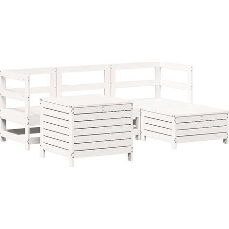 Maison Exclusive - Set Salotto da Giardino 5 pz Bianco in Legno Massello di Pino