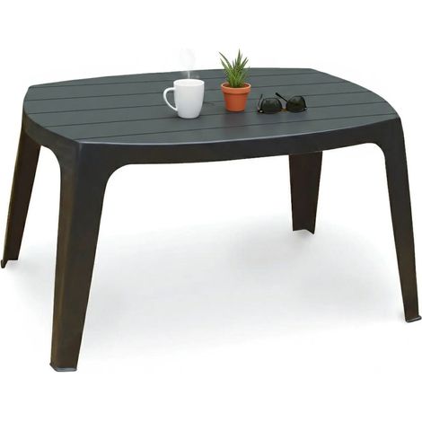 Dmora - Tavolino da esterno 0, Tavolino ovale, Tavolo multiuso, 100% Made in Italy, Cm 49x76h43, Antracite