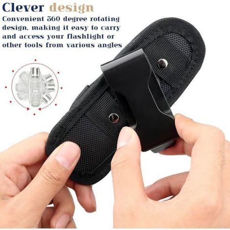 Etui Pour Lampe De Poche - Support De Ceinture Rotatif 360 Degres - Compatible Avec Lampes De Poche Standard - 1 Piece (1/5)