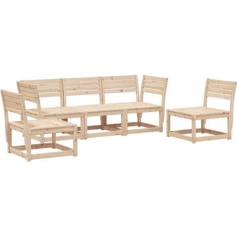 Maison Exclusive - 5-tlg. Garten-Sofagarnitur Massivholz Kiefer