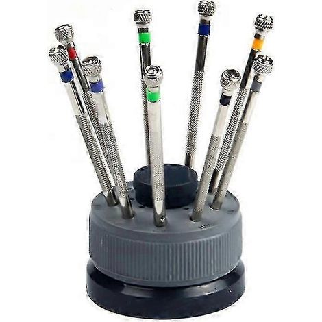 Kit d'outils de 9 tournevis de précision (0,5 mm - 2,5 mm) pour réparation de montres (1/4)
