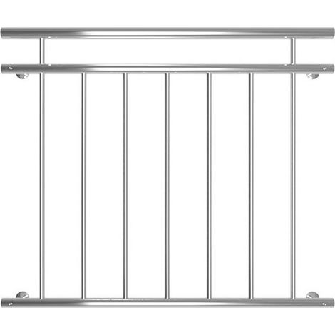 Melko – Balustrade extérieure en acier inoxydable 90 x 100 cm – Résistante aux intempéries – Design français – Garde-corps robuste pour fenêtres et balcons