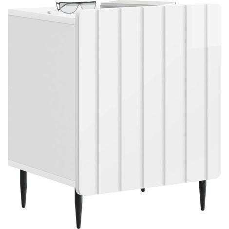 Maison Exclusive - Armadio da Notte Bianco Lucido 43 x 34,5 x 52 cm