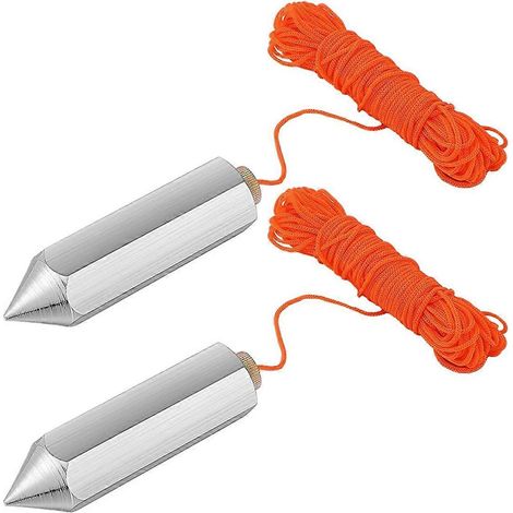 Lot de 2 fils à plomb hexagonaux en acier 790-8, fil à plomb en acier allié de 227 g (8 oz), marteau de mesure pour la construction et le bricolage - FFY (1/4)