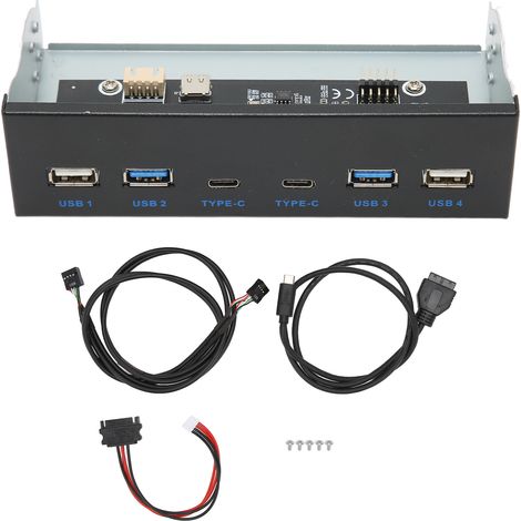 USB3.1 Connecteur avant 6 ports 5Gbps puce GL3523 19PIN vers Type C pour ordinateur de bureau emplacement lecteur optique 2U3, 2U2, 2C 19PIN (1/5)