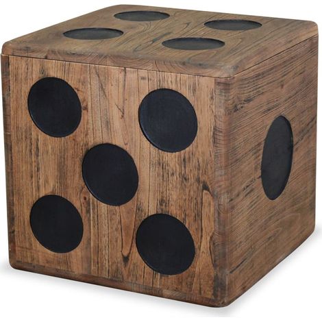 Boîte de rangement Coffre de rangement Bois Mindi 40 x 40 x 40 cm Design Dés MCYMH855020 (1/5)
