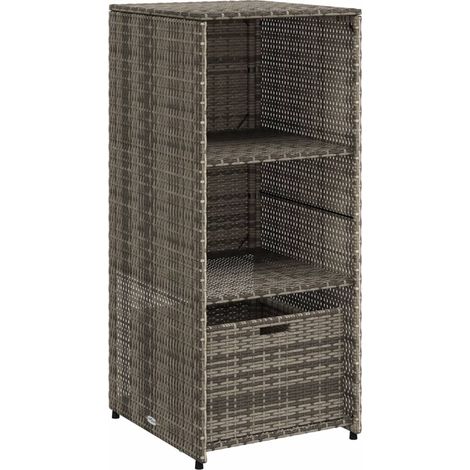 Gartenschrank Grau 50x55x115 cm Poly Rattan vidaXL
