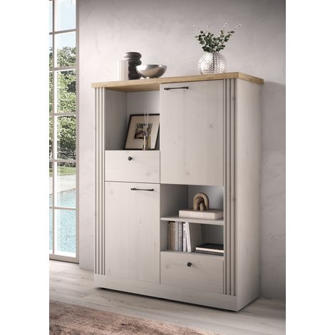 Vaisselier/argentier contemporain chêne blanc Elbeth (1/5)