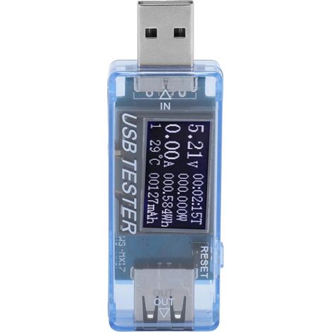 Testeur USB, Détecteur de Courant de Tension de Compteur de Puissance USB avec écran LCD pour Tester les Chargeurs de Téléphones Produits Numériques, Minuterie de capacité 0-5A (1/5)